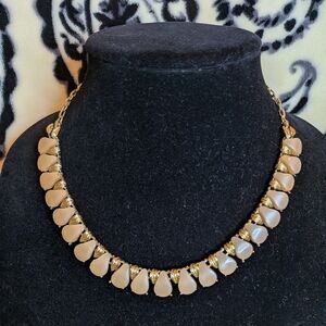 Coro Goldtone And Beige Thermoset Necklace
